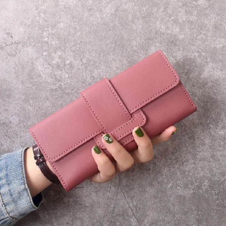 Women's  Wallet：Trifold Long Wallet, Multi-Card Holder PU Leather Clutch Purse, Korean Style Handbag