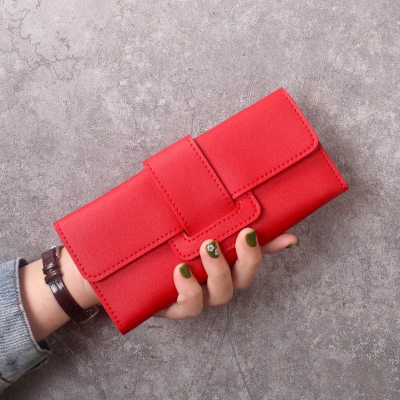 Women's  Wallet：Trifold Long Wallet, Multi-Card Holder PU Leather Clutch Purse, Korean Style Handbag