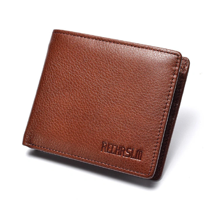 Men's  Wallet:Genuine Cowhide Leather Wallet for Men, Bifold Slim Card Holder, Father's Day Gift, High Quality Business Purse