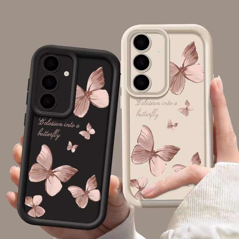 Latest Butterfly Print Soft Phone Case for Samsung A06/A07/A15/A16/A55/S24 /S23/S21 , Anti-drop Protective Cover