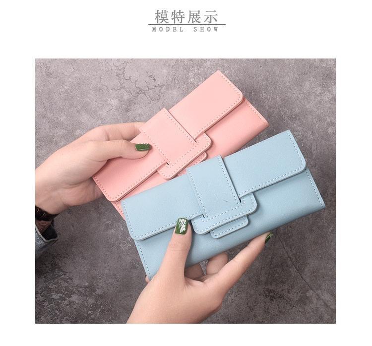 Women's  Wallet：Trifold Long Wallet, Multi-Card Holder PU Leather Clutch Purse, Korean Style Handbag