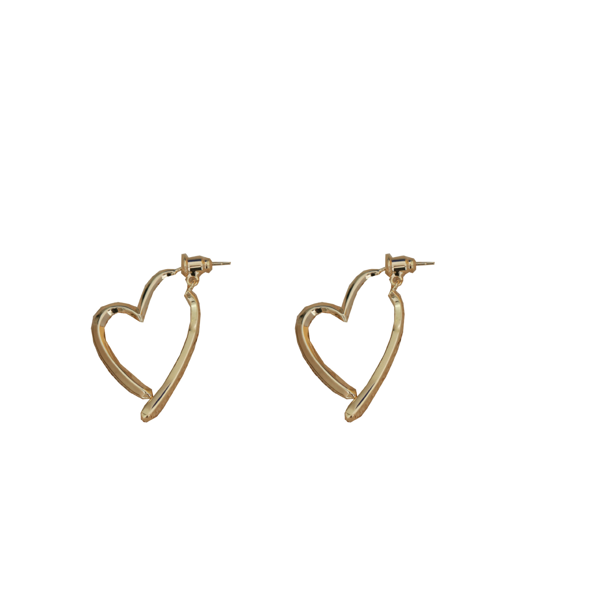 Heart Hoop Earrings, Minimalist Cool Style Hypoallergenic Ear Jewelry for Women