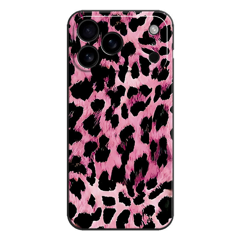 Trendy Leopard Print Phone Case for iPhone 17/16、11/12/13/14 Pro Max/15/14 Pro/13, Straight Edge Soft Shockproof Cover