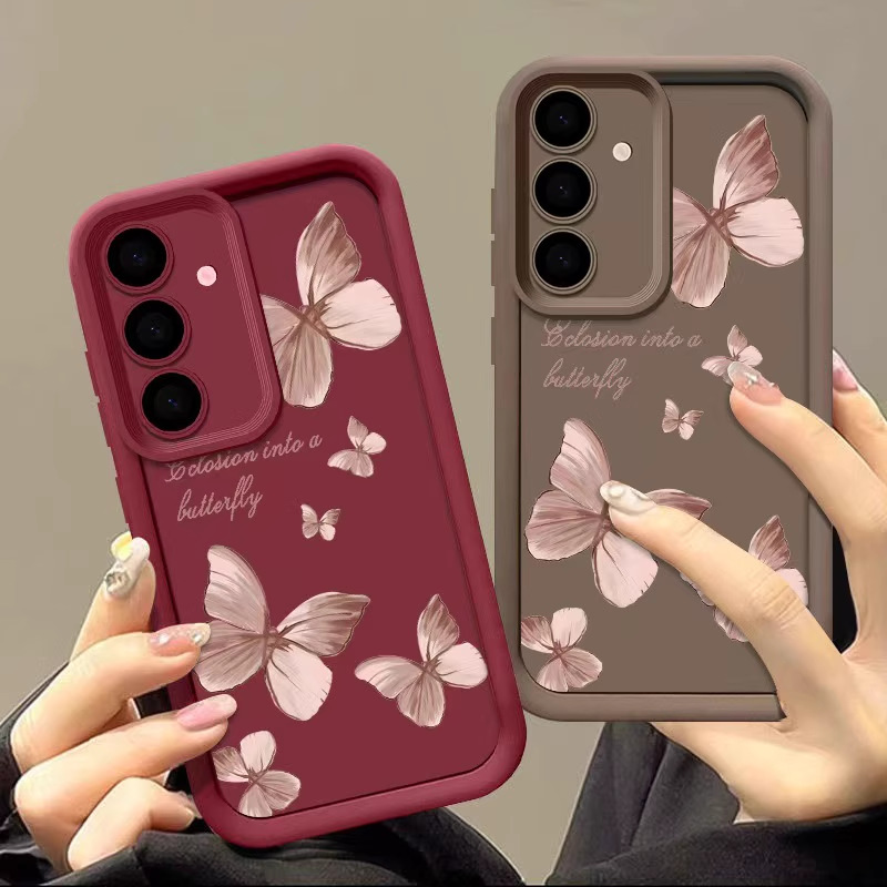 Latest Butterfly Print Soft Phone Case for Samsung A06/A07/A15/A16/A55/S24 /S23/S21 , Anti-drop Protective Cover