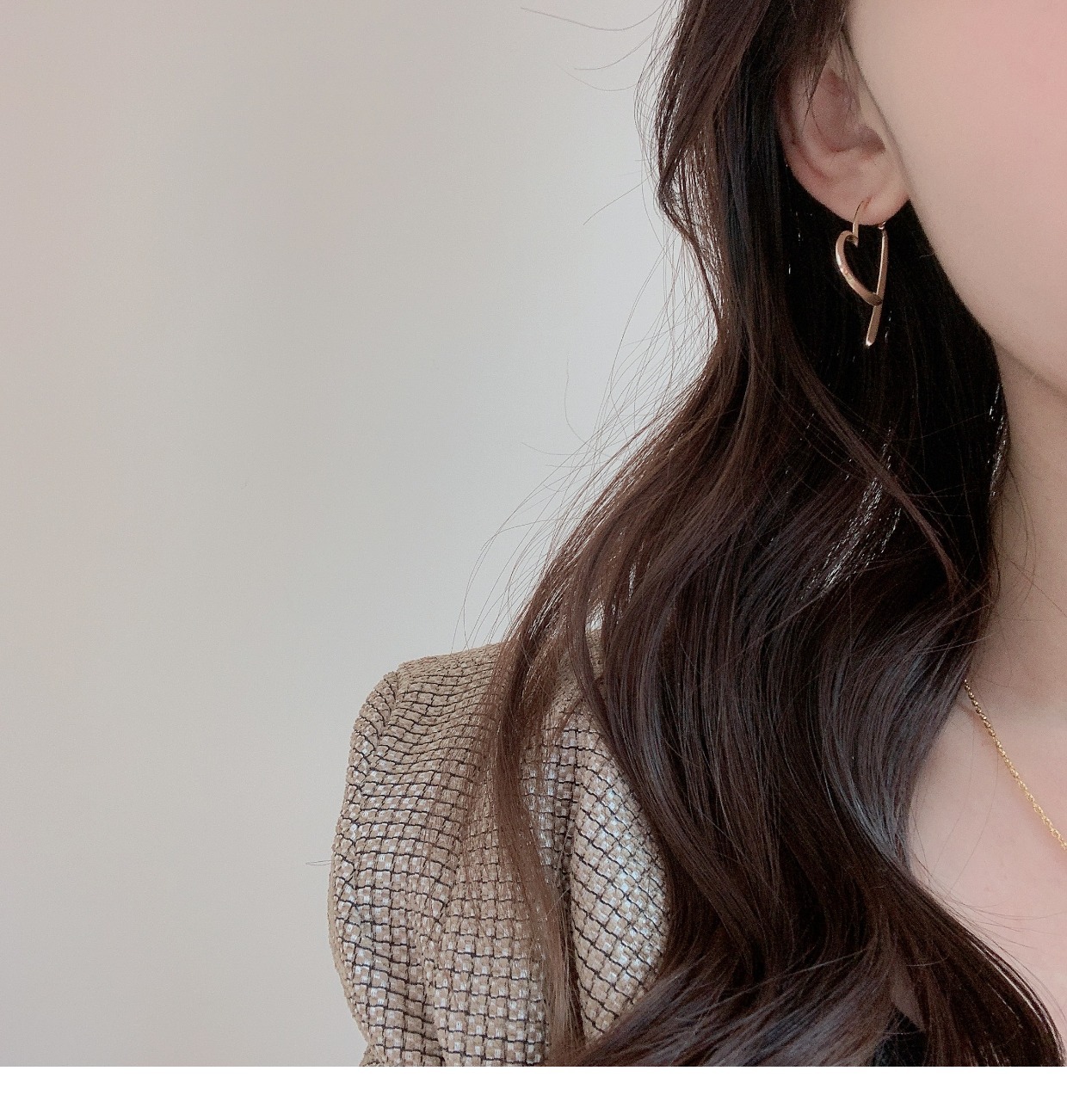 Heart Hoop Earrings, Minimalist Cool Style Hypoallergenic Ear Jewelry for Women