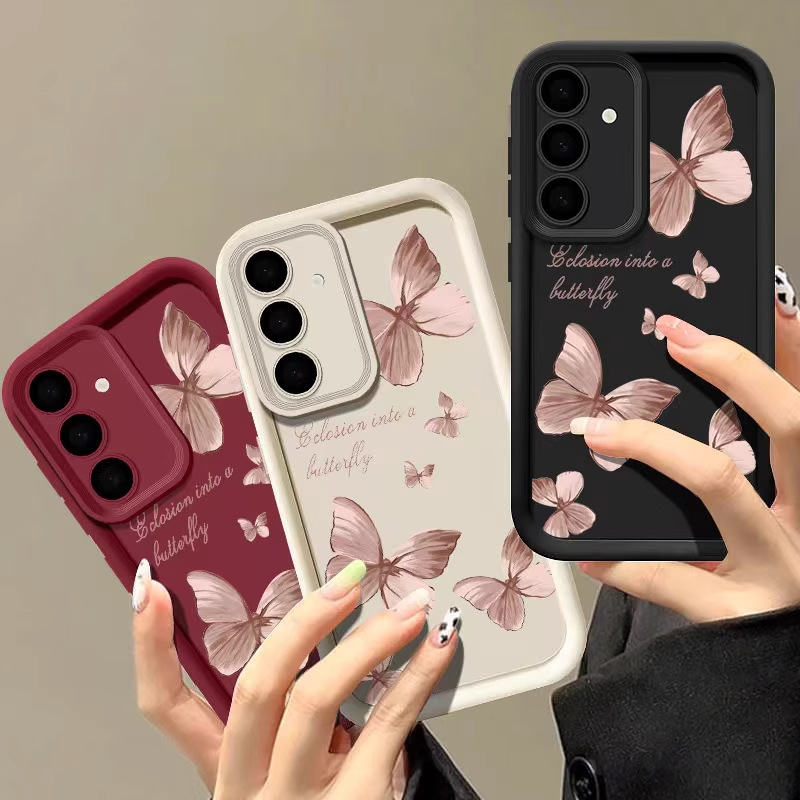 Latest Butterfly Print Soft Phone Case for Samsung A06/A07/A15/A16/A55/S24 /S23/S21 , Anti-drop Protective Cover