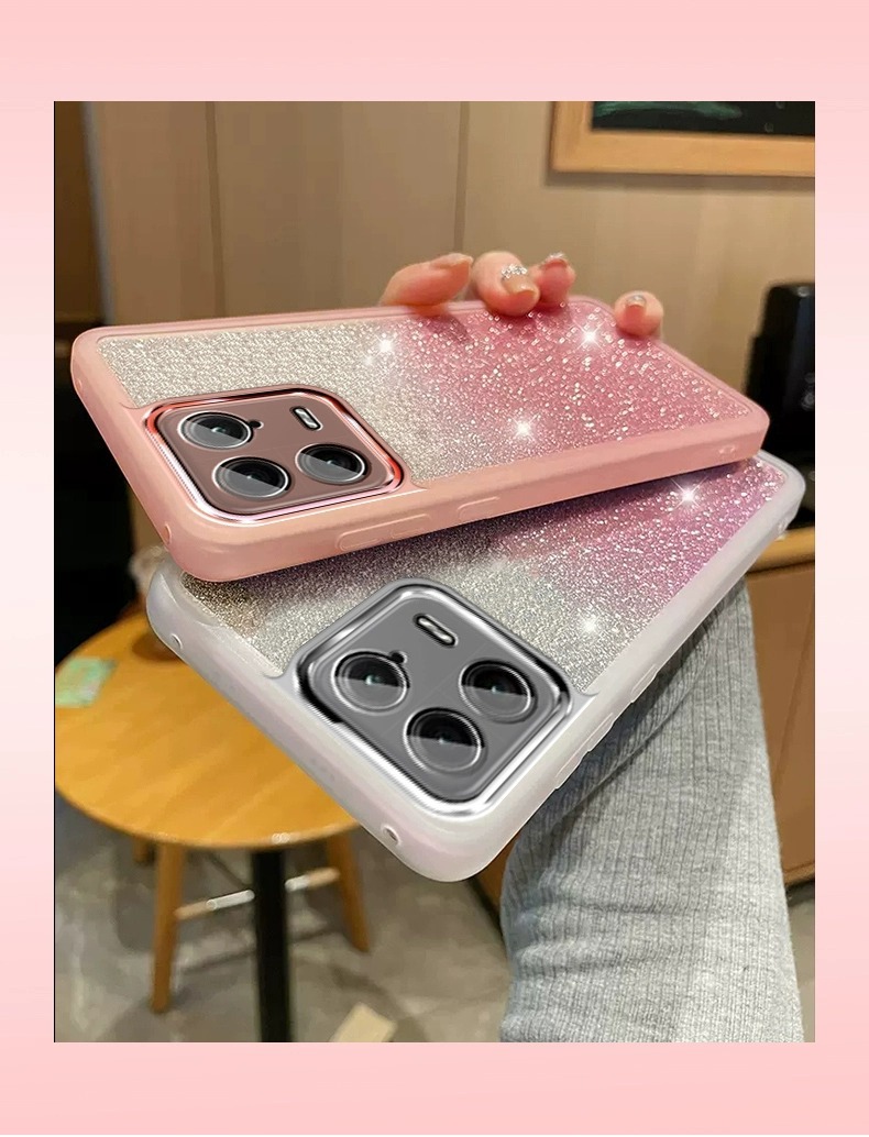 Gradient Glitter Phone Case for Infinix Note 20/smart10/pop10/Spark 30/Hot 10/spark40/Camon 30, Shockproof Silicone Cover