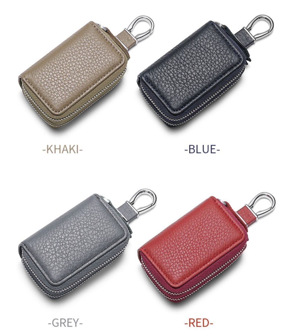 Men's Soft Leather Zipper Key Case, Portable Mini Car Key Holder Pouch， car key holder pouch, mini zipper key bag, portable key organizer