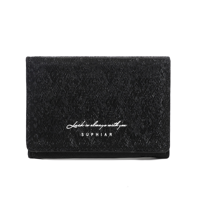 Women's wallet:New Suede Fabric Mini 3-Fold Wallet,  Leather Short Purse for Women