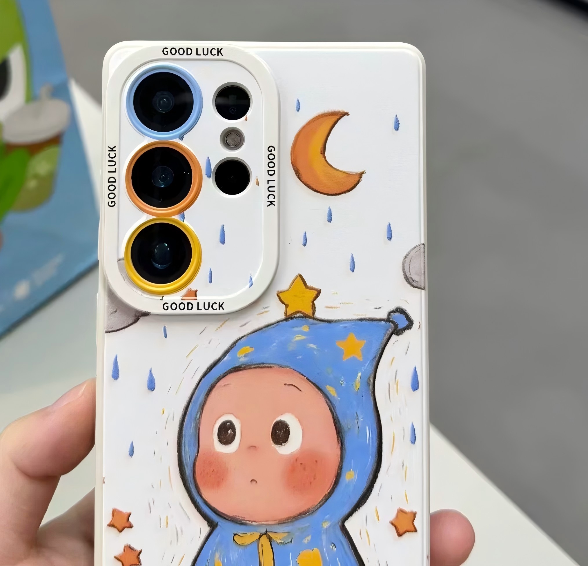 Samsung case ：Latest Cute Raincoat Doll Phone Case for Samsung Galaxy S26/S25/S24/S23/s22, Silicone Shockproof Cover with Optional Mirror Stand