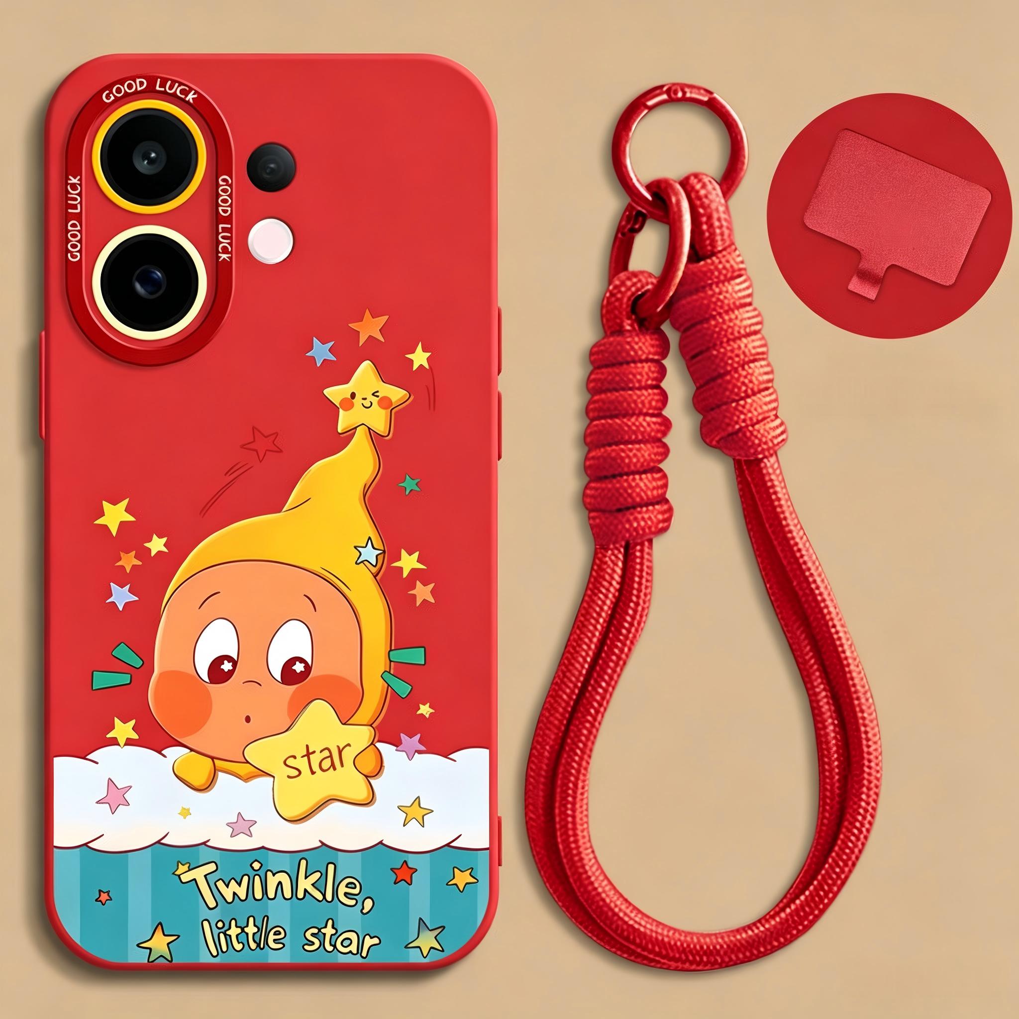 Vivo case :Cute Star Man 2 Cartoon Phone Case for VIVO S50/S30/S20/S18/S17, Shockproof Cover with Optional Lanyard for V30/V29