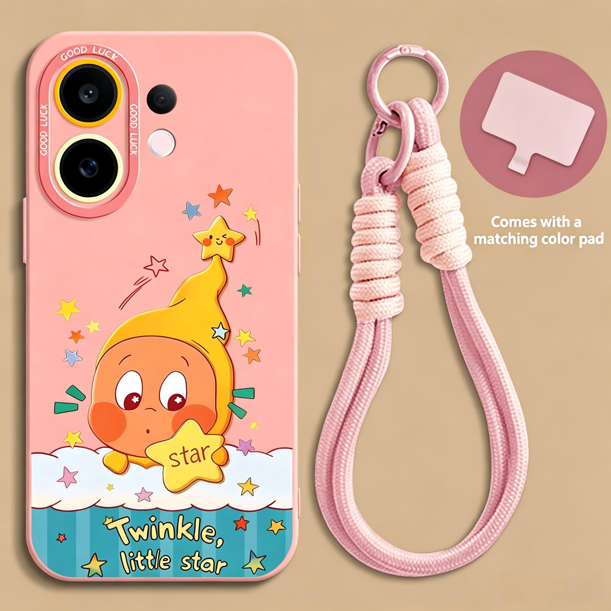 Vivo case :Cute Star Man 2 Cartoon Phone Case for VIVO S50/S30/S20/S18/S17, Shockproof Cover with Optional Lanyard for V30/V29