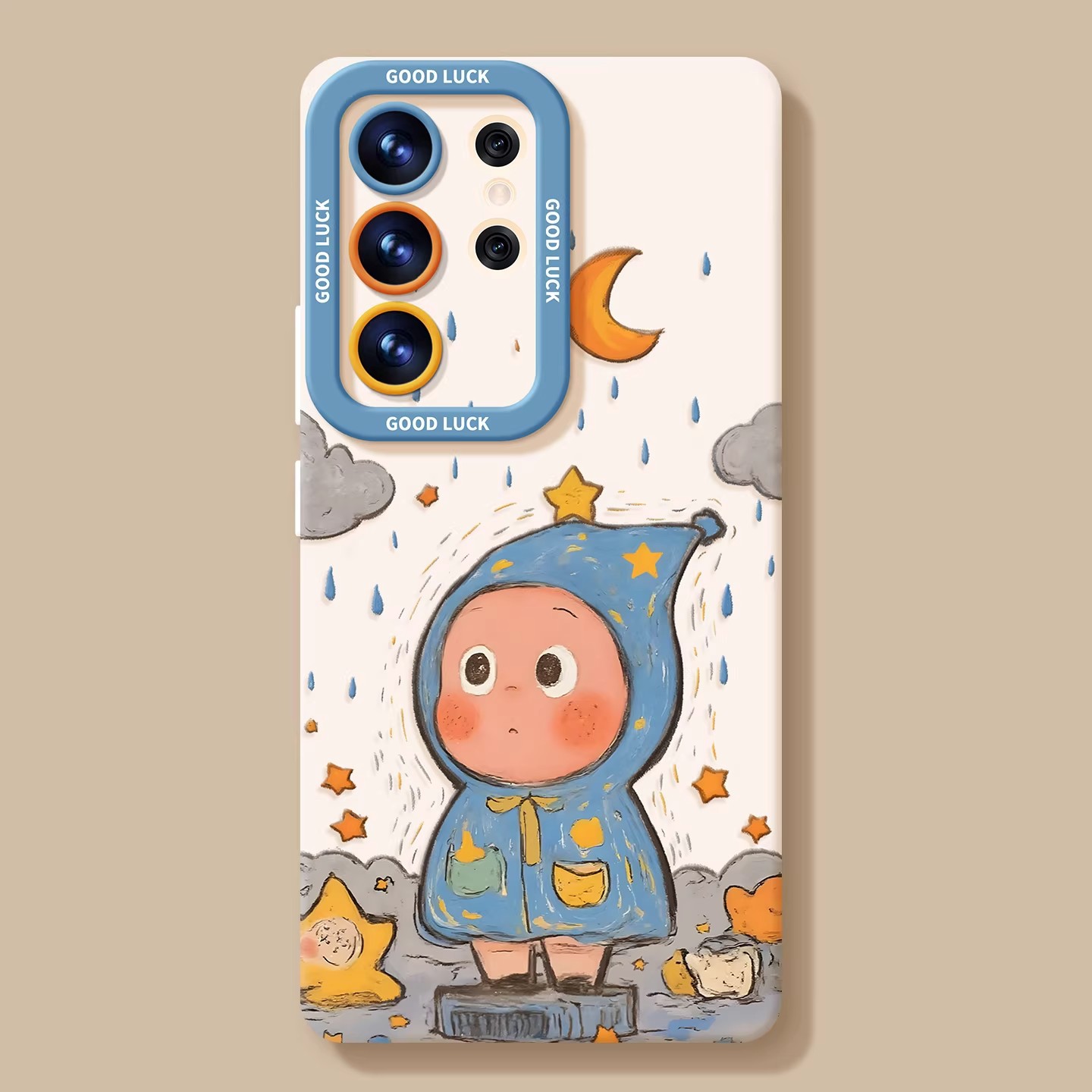 Samsung case ：Latest Cute Raincoat Doll Phone Case for Samsung Galaxy S26/S25/S24/S23/s22, Silicone Shockproof Cover with Optional Mirror Stand