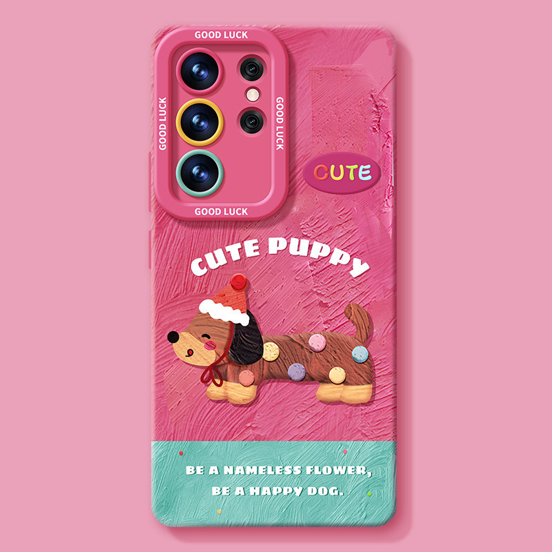 Samsung cover/case S26/S25/S24/S23/S22,Cute Dachshund Dog Silicone Phone Case For Samsung Galaxy S26/S25/S24/S23 Plus Ultra Shockproof Cover With Optional Chain