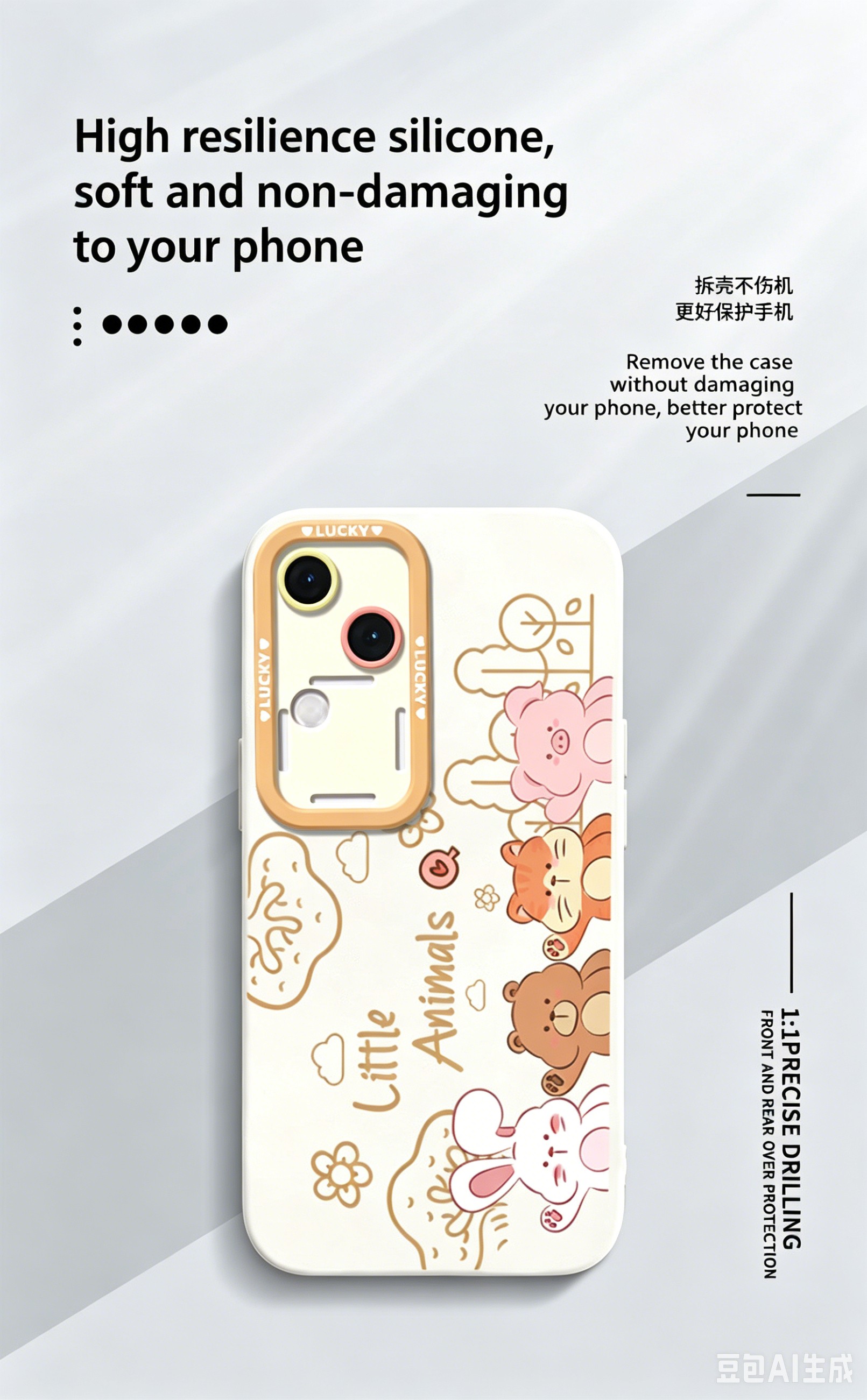 Vivo case :Cute Cartoon Animals Phone Case for VIVO S50/S30/S20/S19/S16/S15, Shockproof Soft TPU CoverV30/V29