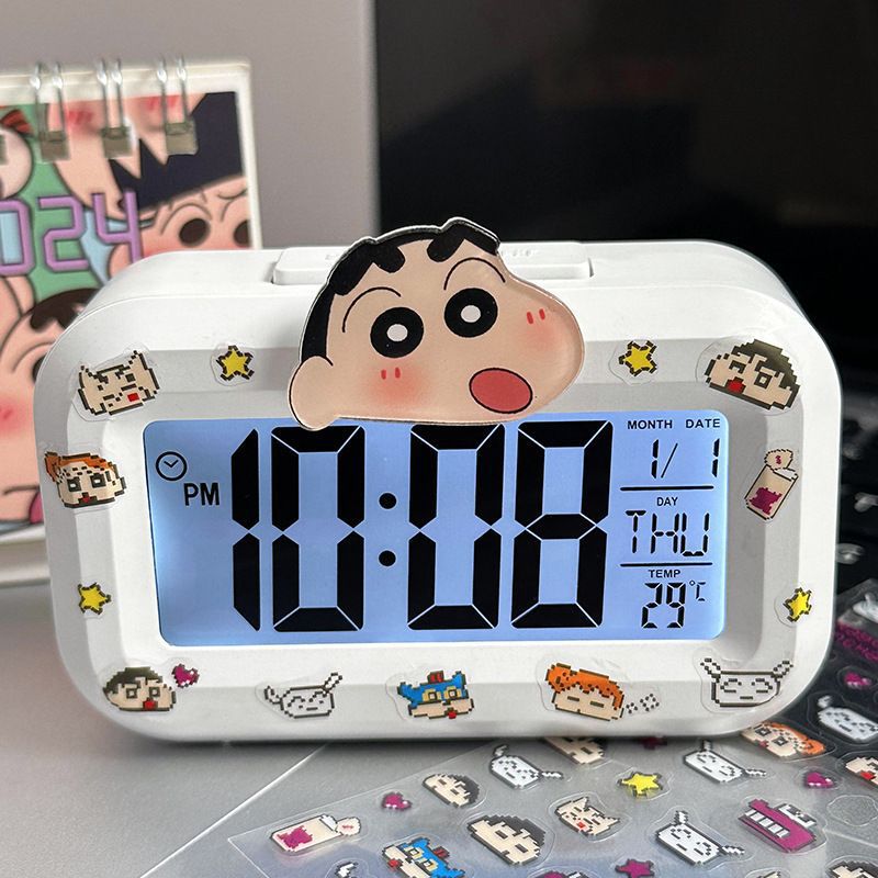 Hello Kitty Digital Alarm Clock, Multi-function LED Clock with Time/Date/Temperature Display for Students & Kids Bedroom