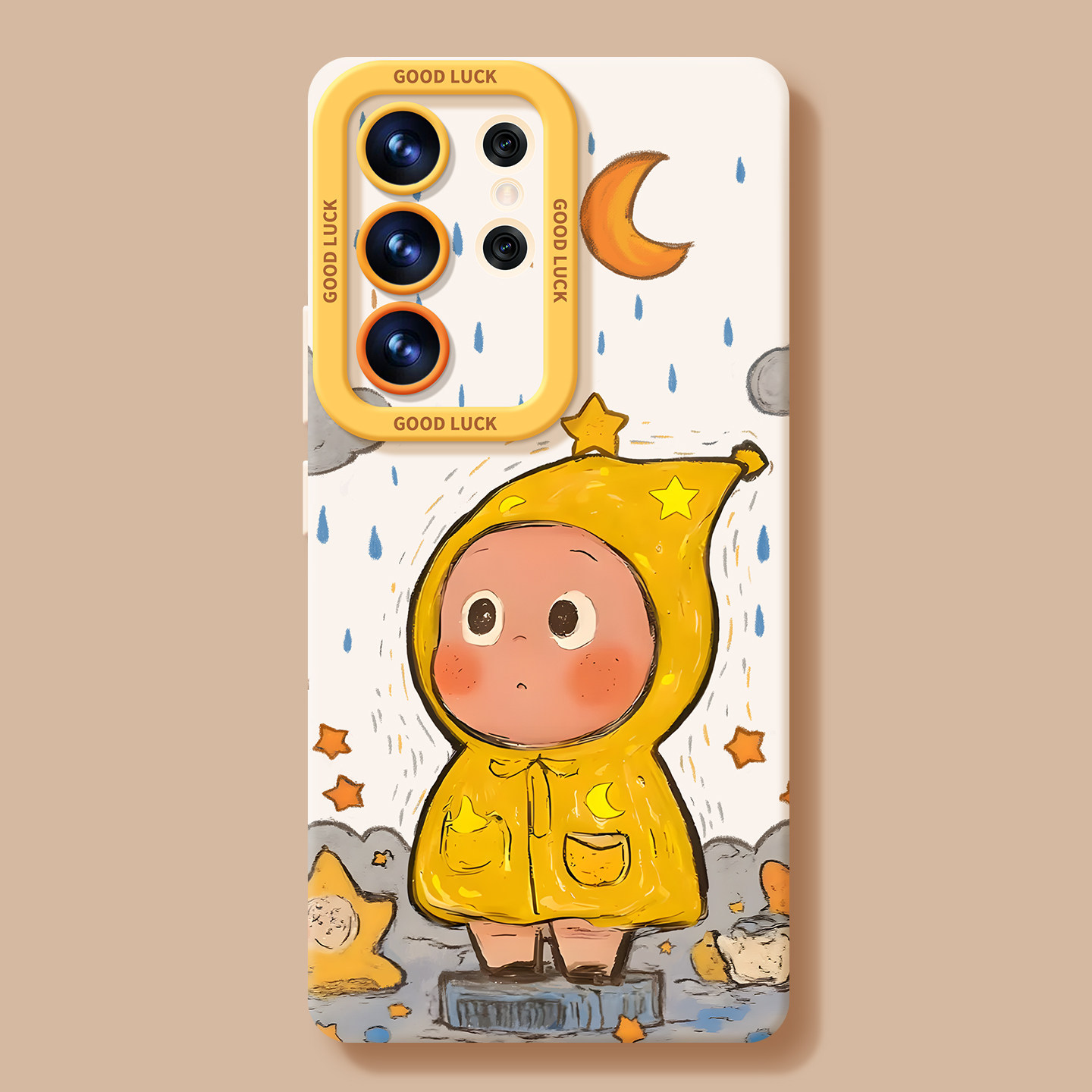 Samsung case ：Latest Cute Raincoat Doll Phone Case for Samsung Galaxy S26/S25/S24/S23/s22, Silicone Shockproof Cover with Optional Mirror Stand