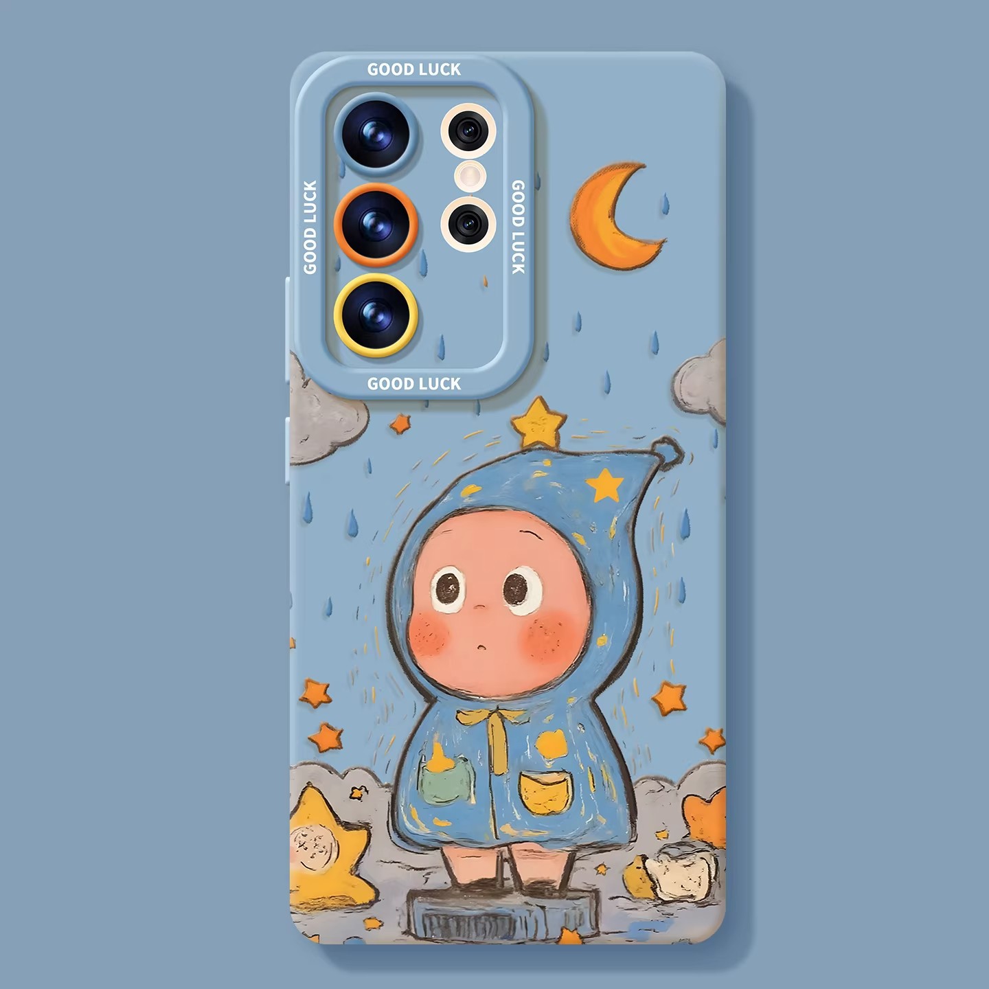 Samsung case ：Latest Cute Raincoat Doll Phone Case for Samsung Galaxy S26/S25/S24/S23/s22, Silicone Shockproof Cover with Optional Mirror Stand