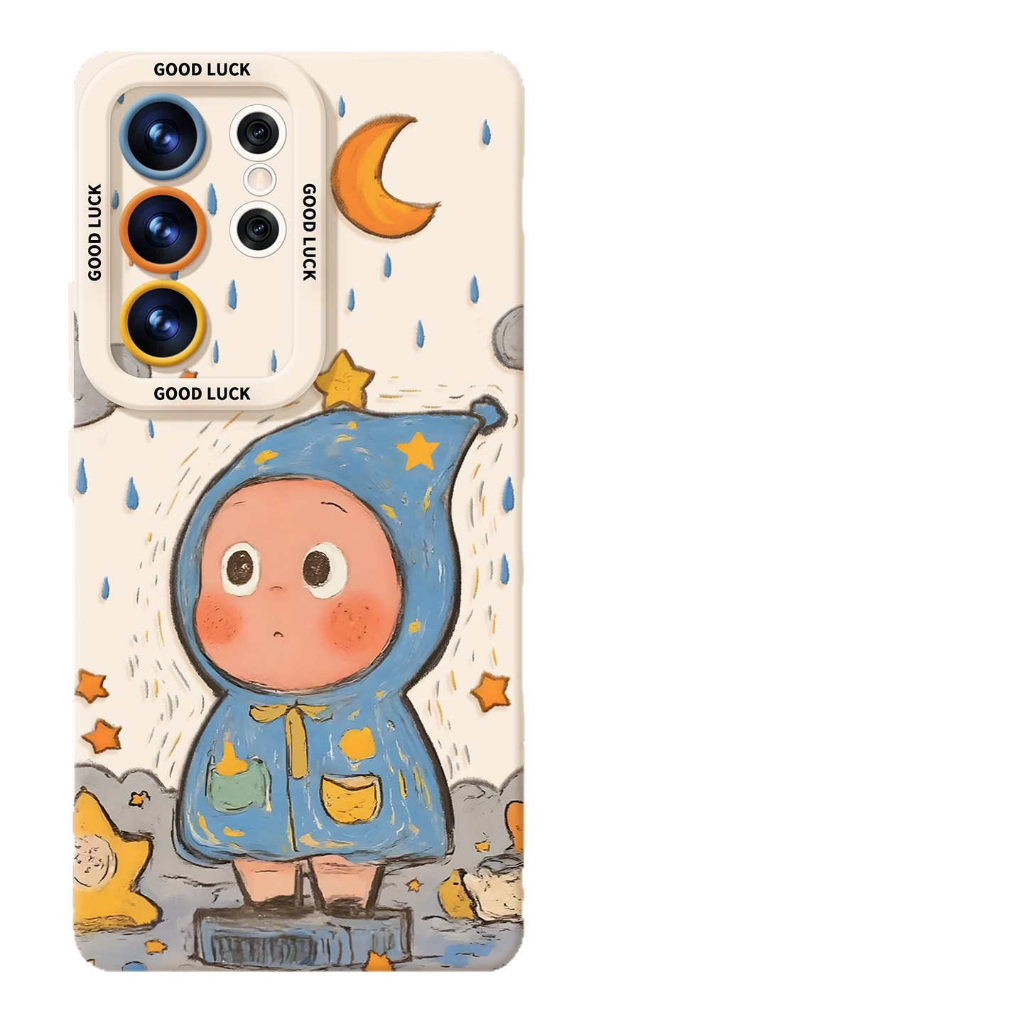 Samsung case ：Latest Cute Raincoat Doll Phone Case for Samsung Galaxy S26/S25/S24/S23/s22, Silicone Shockproof Cover with Optional Mirror Stand