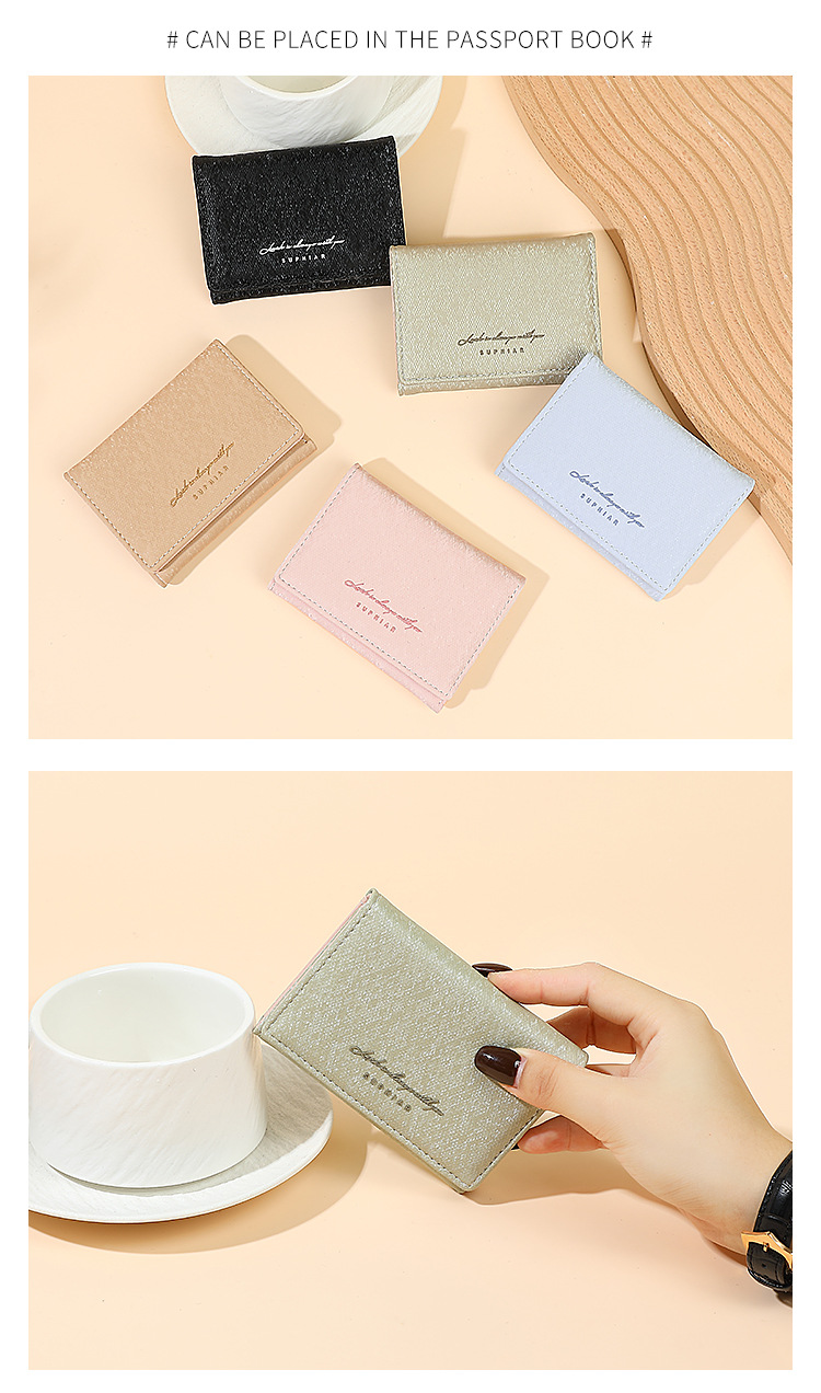 Women's wallet:New Suede Fabric Mini 3-Fold Wallet,  Leather Short Purse for Women