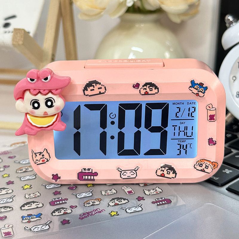 Hello Kitty Digital Alarm Clock, Multi-function LED Clock with Time/Date/Temperature Display for Students & Kids Bedroom