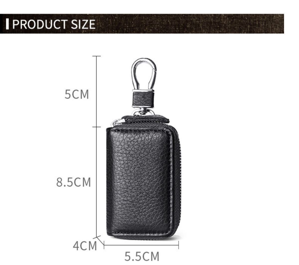 Men's Soft Leather Zipper Key Case, Portable Mini Car Key Holder Pouch， car key holder pouch, mini zipper key bag, portable key organizer