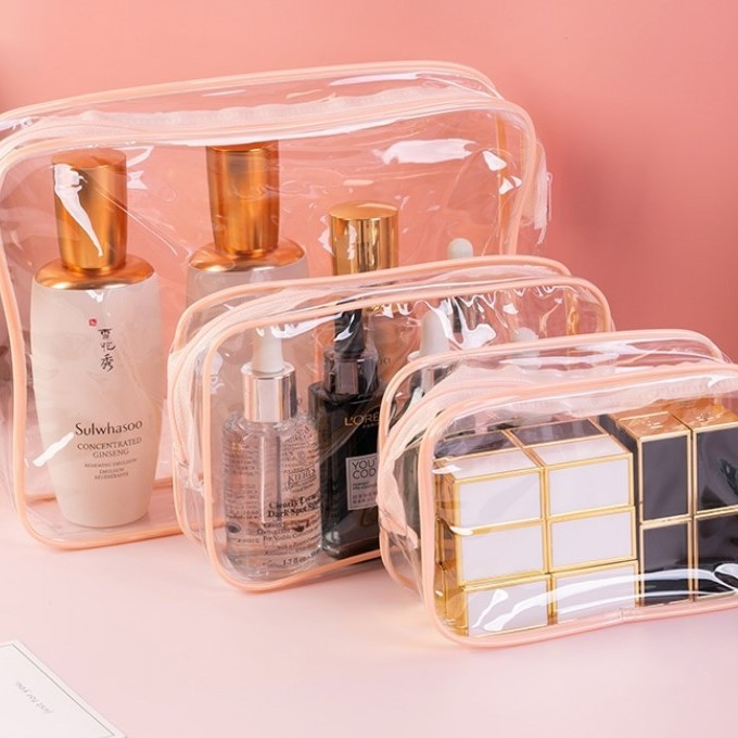 Waterproof Clear Makeup Bag - Lightweight, Versatile Travel Zipper Bag For Women's Toiletries And Accessories For Travel Storage Bag,Makeup Bag,Cosmetic Bag,Vacation Organizer,Large Capacity Bathroom