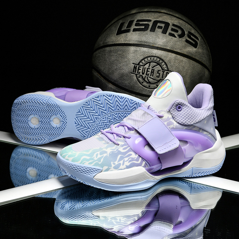 ZoHi SPORTS Low Basketball Shoes Men Glow-in-the-Dark Breathable Mesh Rubber Sole Non-Slip Indoor Training Sneakers