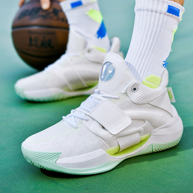 ZoHi SPORTS Low Basketball Shoes Men Glow-in-the-Dark Breathable Mesh Rubber Sole Non-Slip Indoor Training Sneakers