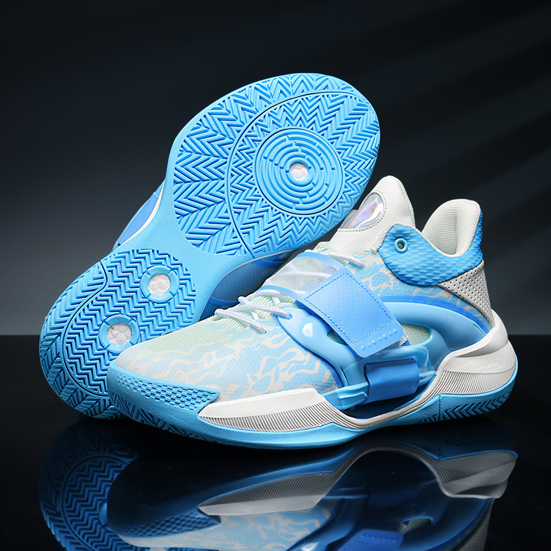 ZoHi SPORTS Low Basketball Shoes Men Glow-in-the-Dark Breathable Mesh Rubber Sole Non-Slip Indoor Training Sneakers