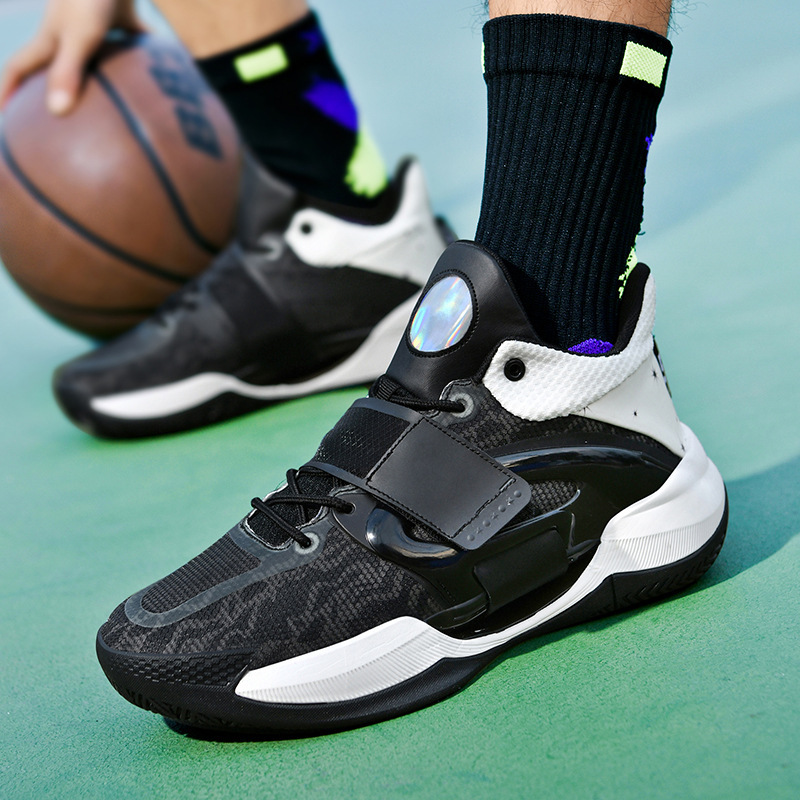 ZoHi SPORTS Low Basketball Shoes Men Glow-in-the-Dark Breathable Mesh Rubber Sole Non-Slip Indoor Training Sneakers