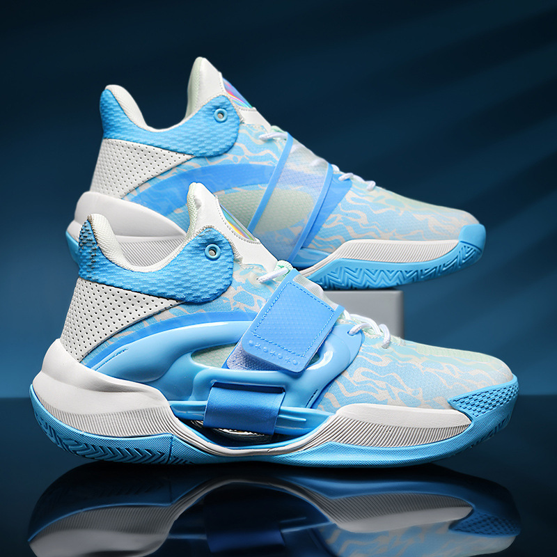 ZoHi SPORTS Low Basketball Shoes Men Glow-in-the-Dark Breathable Mesh Rubber Sole Non-Slip Indoor Training Sneakers