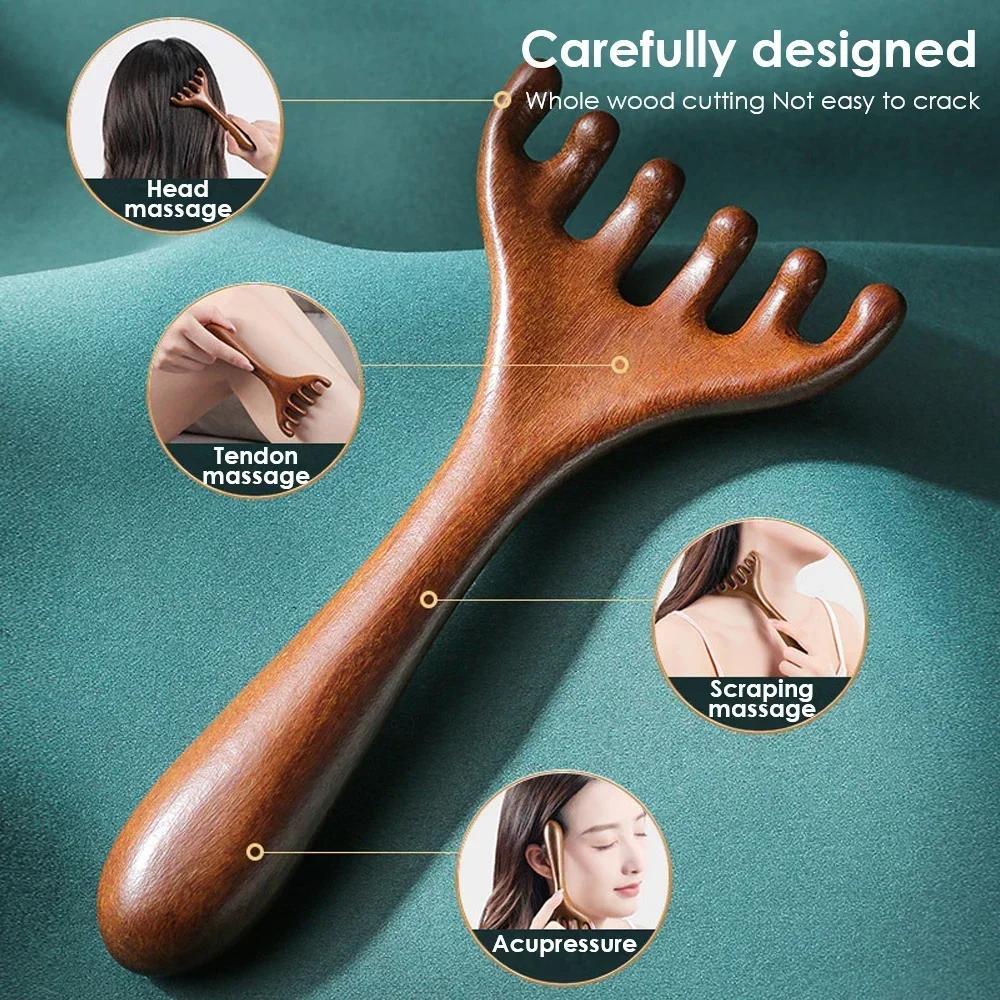 1Pc 6-Claw Scalp Massager Handheld Spa Massage Comb Guasha Scraping Tool Back Scratcher Hair Care Massage Tool For Home Use