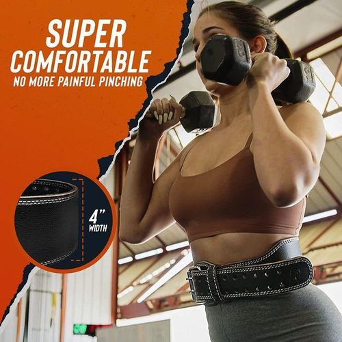 Premium Leather Weightlifting Exercise Belt Waist Support protection deep Squat Deadlift hard pull bench press Powerlifting Gym Belt Unisex Wide Wrap Training Weight Lifting Double Buckle