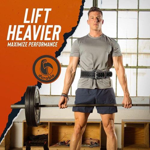 Premium Leather Weightlifting Exercise Belt Waist Support protection deep Squat Deadlift hard pull bench press Powerlifting Gym Belt Unisex Wide Wrap Training Weight Lifting Double Buckle