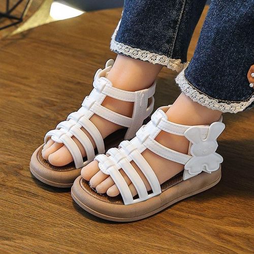 Children Sandals Girls Kids Roman Sandal Summer Soft Flat Heels