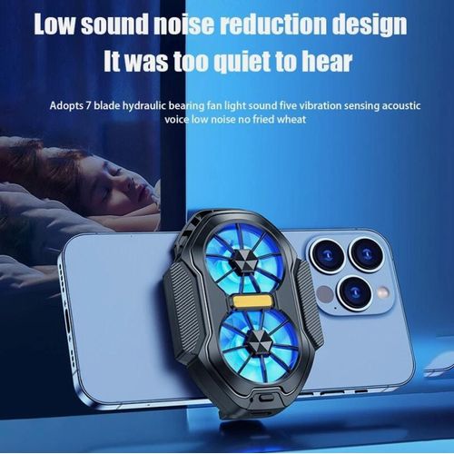 Dual-head Mobile Phone Cooler - LED Cooling Fan, 2-Speed, Portable, Compatible with Most Smartphones