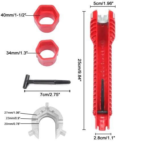 8 In 1 Multifunctional Kitchen Faucet Water Sink Wrench Pipe Wrenches