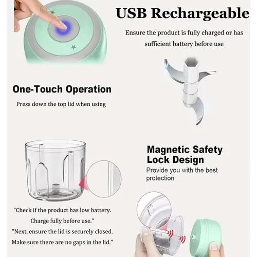 Portable Electric Food Processor Electric garlic press, mini wireless garlic masher, baby food processor, garlic paste making tool, garlic squasher