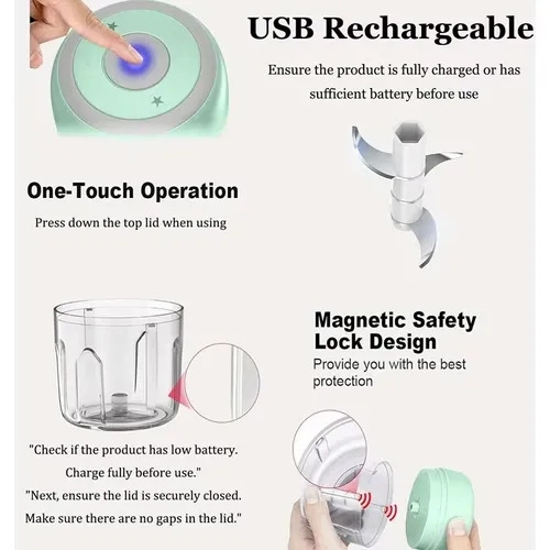 Portable Electric Food Processor Electric garlic press, mini wireless garlic masher, baby food processor, garlic paste making tool, garlic squasher