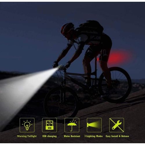 USB Waterproof LED Bicycle Light With One Hundred and Twenty dB Bicycle Bell, Front and Rear Light Set, Mountain Bike Headlight Bicycle