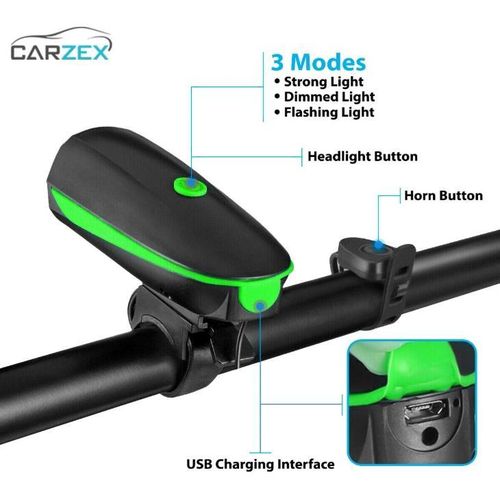 USB Waterproof LED Bicycle Light With One Hundred and Twenty dB Bicycle Bell, Front and Rear Light Set, Mountain Bike Headlight Bicycle