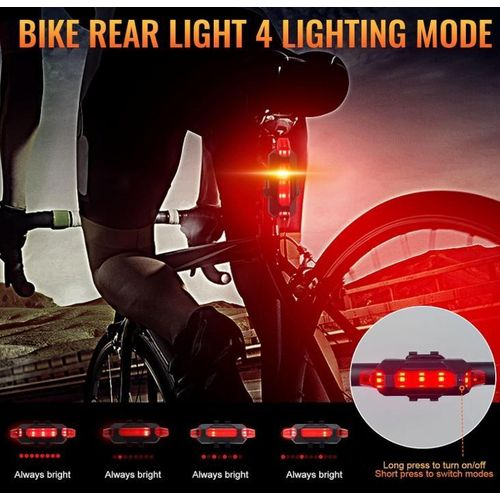USB Waterproof LED Bicycle Light With One Hundred and Twenty dB Bicycle Bell, Front and Rear Light Set, Mountain Bike Headlight Bicycle