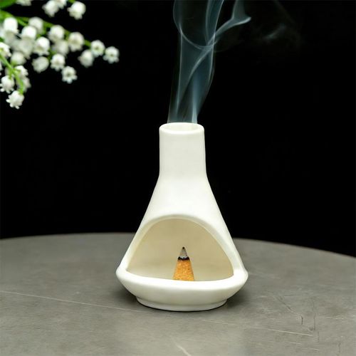 Ceramic Mini Chiminea Incense Burner – Zen Home Decor with Ash Catcher