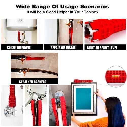 8 In 1 Multifunctional Kitchen Faucet Water Sink Wrench Pipe Wrenches