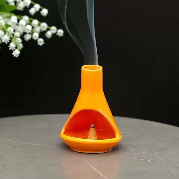 Ceramic Mini Chiminea Incense Burner – Zen Home Decor with Ash Catcher