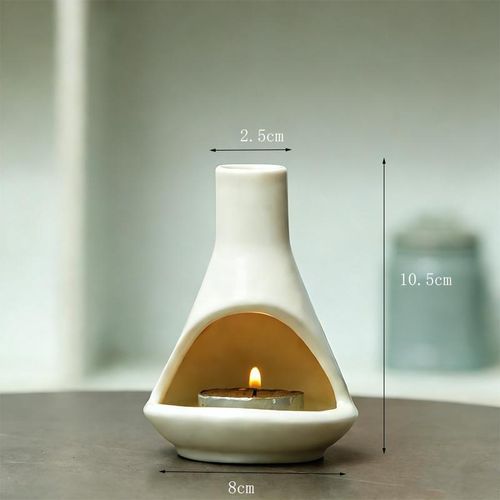 Ceramic Mini Chiminea Incense Burner – Zen Home Decor with Ash Catcher