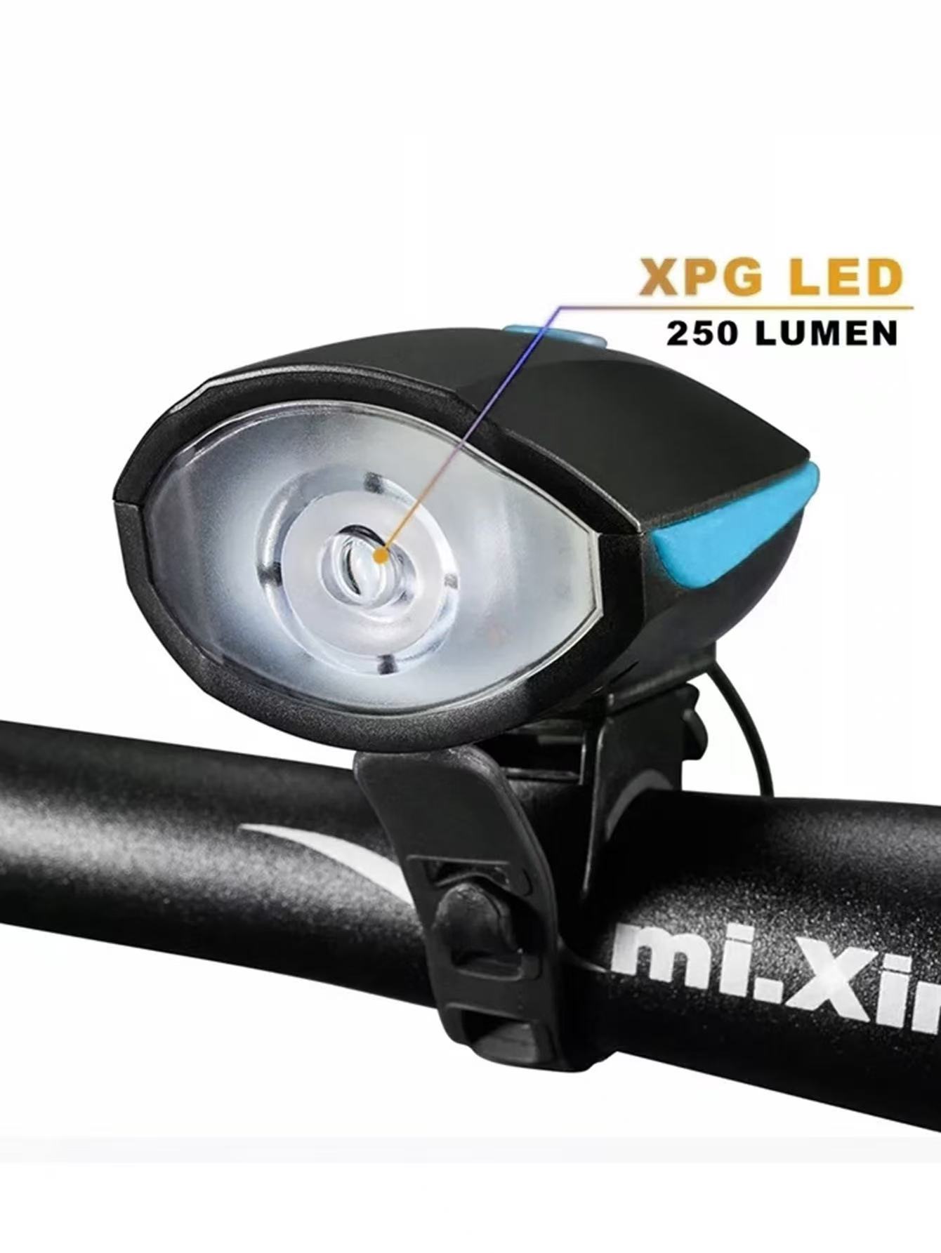 USB Waterproof LED Bicycle Light With One Hundred and Twenty dB Bicycle Bell, Front and Rear Light Set, Mountain Bike Headlight Bicycle