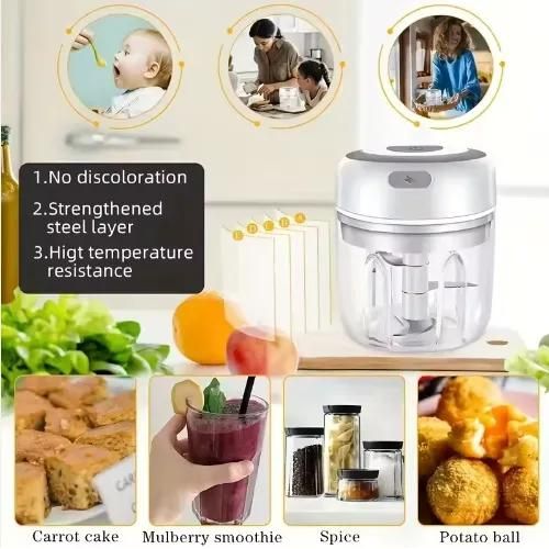 Portable Electric Food Processor Electric garlic press, mini wireless garlic masher, baby food processor, garlic paste making tool, garlic squasher