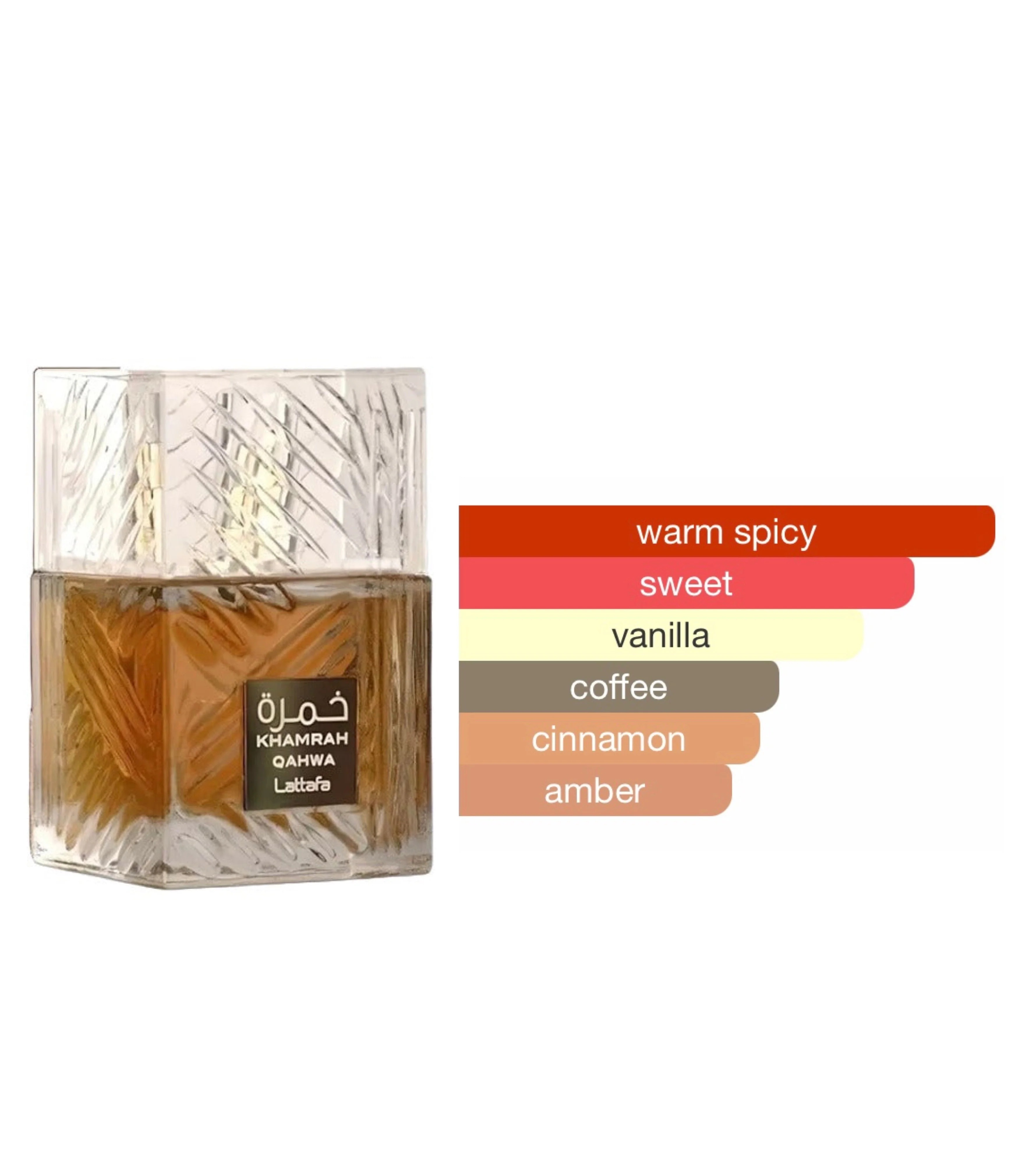Lattafa Khamrah Qahwa Perfume 100ml (3.4 oz) EDP - Original Lattafa Khamrah Qahwa Unisex - Long Lasting Spiced Coffee & Gourmand Arabian Scent MOKS